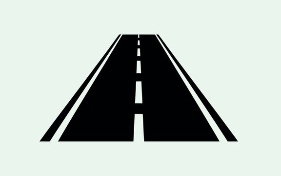 road icon design showing highway pathway and street infrastructure elements, clean vector graphics for geographic maps, navigation interfaces, transportation services, and mobility applications
