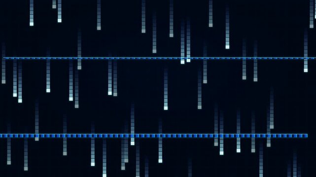 Abstract Digital Matrix Malfunction with Cascading Blue Pixels and UI Distortion