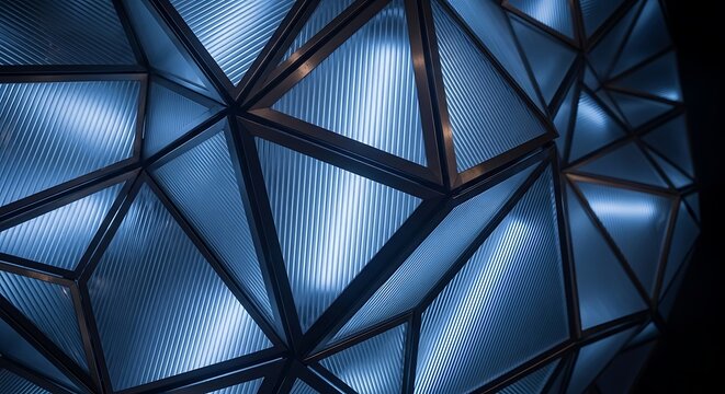 Blue and gray geometric wireframe mesh pattern