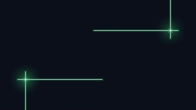Abstract glowing green neon corner border lines on dark background for digital technology design concept background illustration