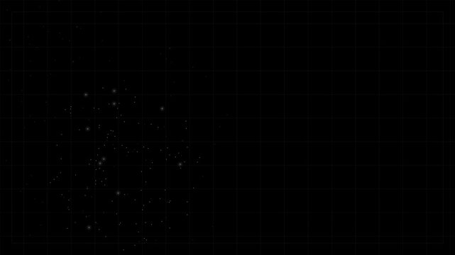 Abstract dark digital background with subtle glowing particles and a faint geometric grid layout for technology concepts
