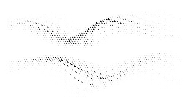 Gradient dots forming wave shapes, overlay elements, graphic design