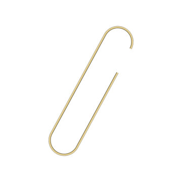 Gold paper clip stationery element for office document supply