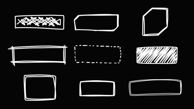 Hand Drawn Doodle Frame Collection Overlay Animation Transparent Background