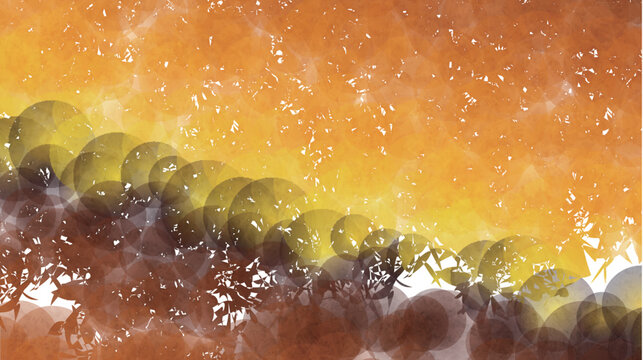 Abstract Yellow and Brown Bokeh Circle Texture Background