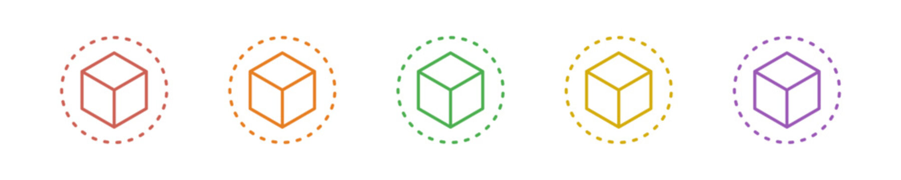 Blockchain Icon Set Multiple Style Collection. Vector Illustration Concept Designed In Line Colorful Style