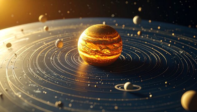 A Stunning Visualization of a Planet and its Satellites.