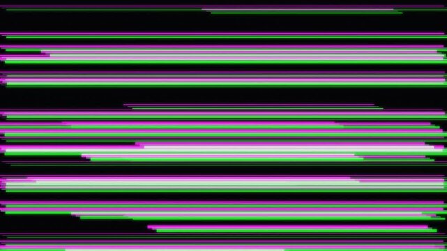 Glowing Neon Horizontal Lines Tearing Screen with Intense Chromatic Aberration
