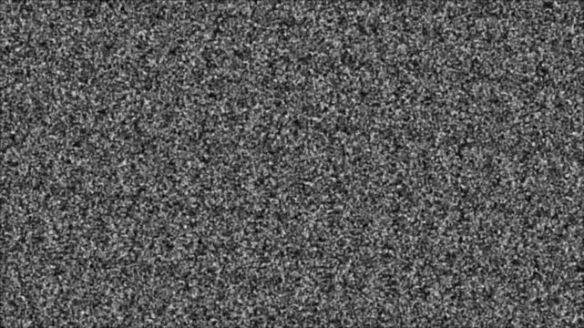 Dense, random pattern of small black and white speckles creating a noisy, textured visual effect resembling television static or a grainy surface across the entire frame