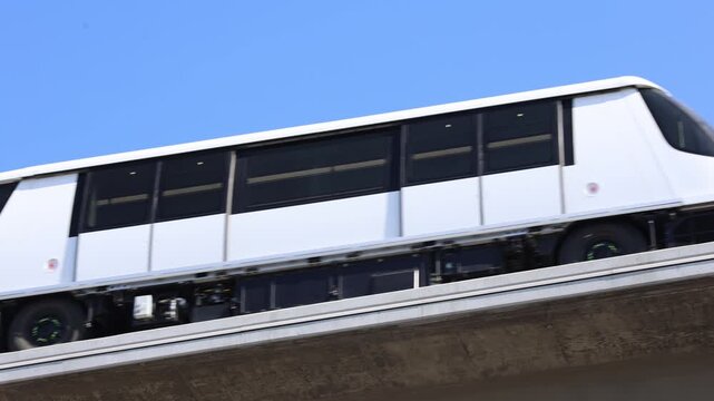 Elevated LAX SkyLink Train Passes Overhead