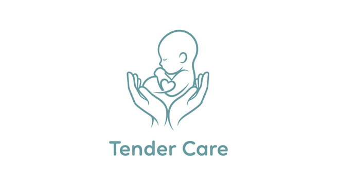 Gentle Hands Holding Newborn Baby Silhouette, Tender Care Concept