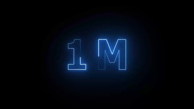 Colorful lights form luminous numeral 1m Fiery style 4k animation. rs_1508