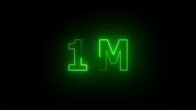 Colorful lights form luminous numeral 1m Fiery style 4k animation. rs_1508