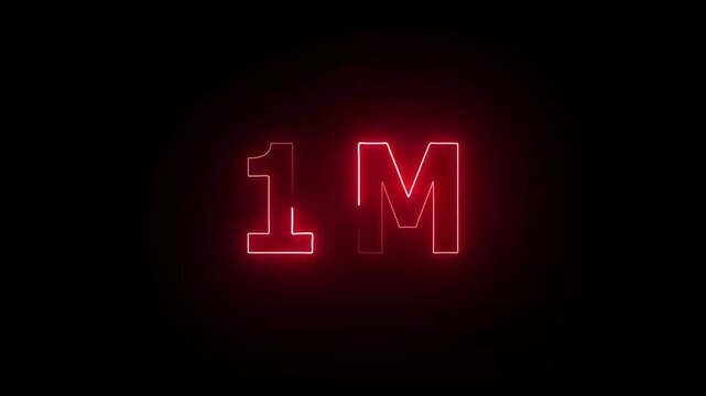 Colorful lights form luminous numeral 1m Fiery style 4k animation. rs_1508