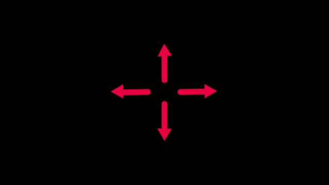 Four arrows corner four arrows expand Outline icon animation.arrows all directions icon.arrow icon in trendy flat icon.minimalist icon composed .