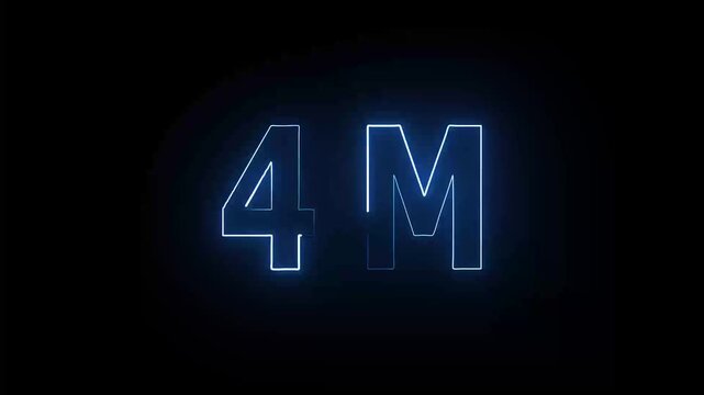  '4M' logo inside, perfect for minimalist branding videos, digital effects, and professional video openers.