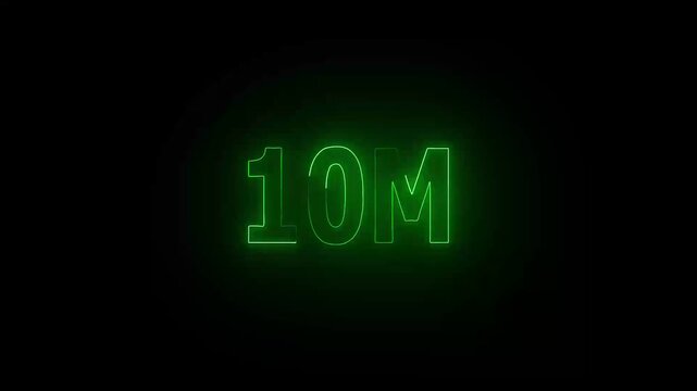 Colorful lights form luminous numeral 10m Fiery style 4k animation. rs_1510
