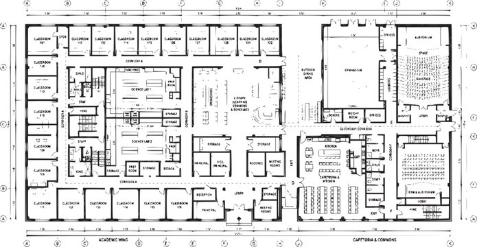 Detailed Residential Apartment Building Floor Plan with Multiple Units