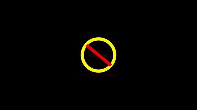 Animation of no smoking mark icon and the word &ldquo;NO SMOKING&rdquo;