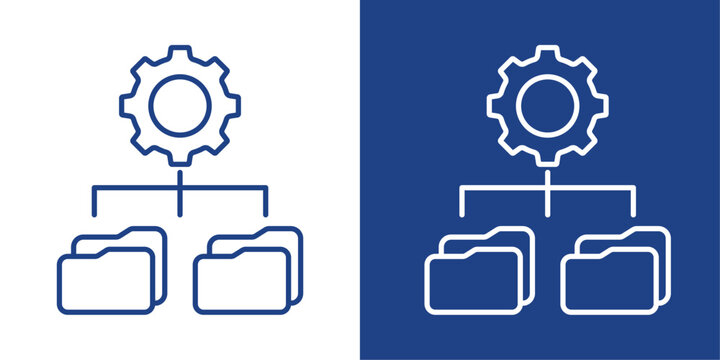 Documentation Blue And White Icon Style Collection