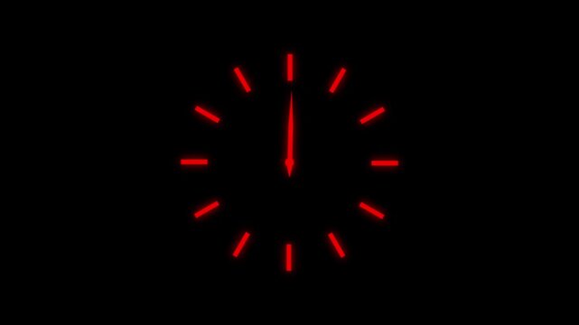 White Clock Rotate 360 Degrees in Seamless Loop Alpha Channel. Elegant Analog Watch Movement Animation for Technology Background