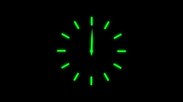 White Clock Rotate 360 Degrees in Seamless Loop Alpha Channel. Elegant Analog Watch Movement Animation for Technology Background