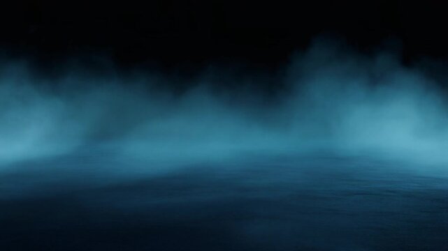 Abstract deep space nebula background. Cosmic dust clouds in vibrant blue and black hues. Seamless loopable starfield animation for sci-fi projects. Dark cosmic atmosphere with glowing gas formations.