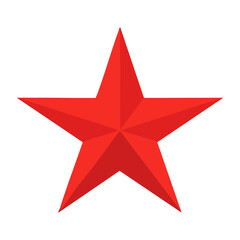 Obraz premium Red five-pointed star icon on transparent background