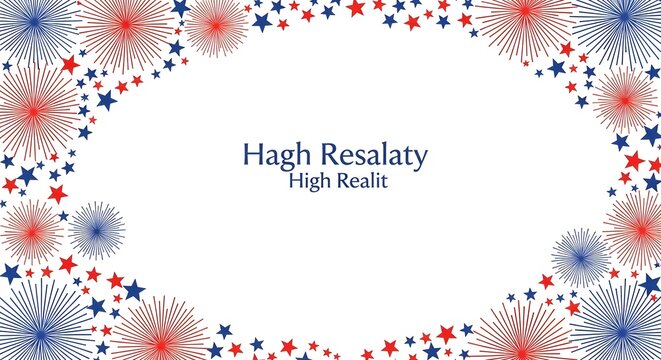 Hagh resalaty high realit patriotic frame with fireworks and stars