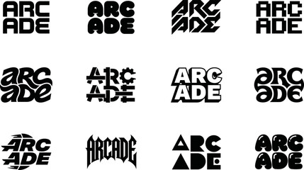 Retro Arcade Gaming Typography Vector Bundle with 8-Bit Pixel Fonts and Sci-Fi Elements for Twitch Streamer Logos, E-Sports Merch, Vintage Video Game Posters, and Gamer Cricut Cut Files © MdMasum
