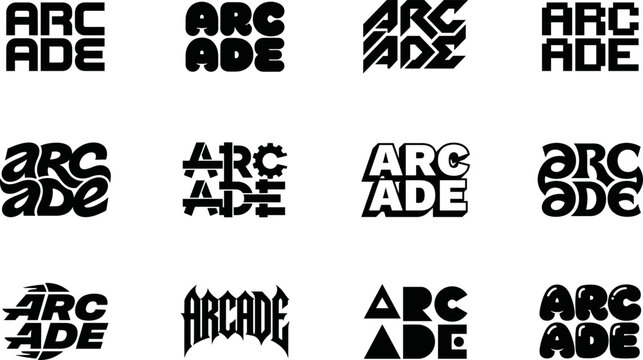 Retro Arcade Gaming Typography Vector Bundle with 8-Bit Pixel Fonts and Sci-Fi Elements for Twitch Streamer Logos, E-Sports Merch, Vintage Video Game Posters, and Gamer Cricut Cut Files