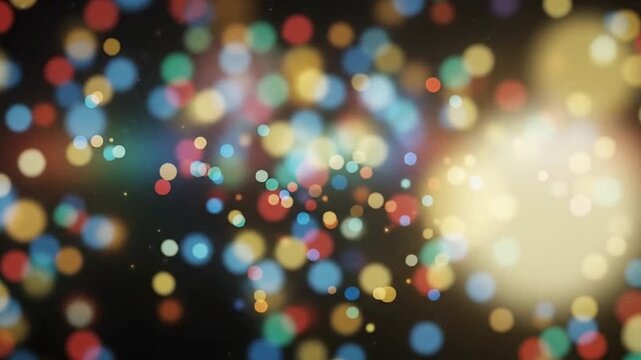 Vibrant multicolored bokeh lights create a festive abstract background