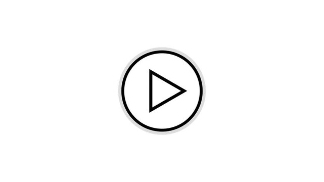 Abstract circular play button symbol with simple flat line graphic.
