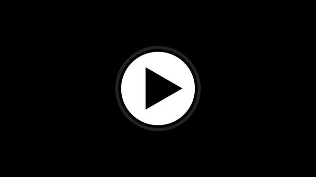 Play button icon pulsing motion for digital media player interface.