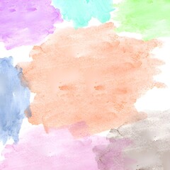 Fototapeta premium Pastel Watercolor Swatches Background Soft Peach & Lavender Watercolor Blends Dreamy Pastel Paint Strokes