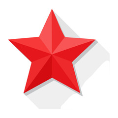 Obraz premium Red star icon with transparent background