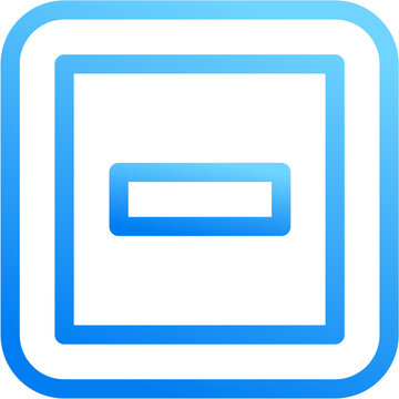 Checkbox minus icon with blue gradient stroke outline for checkbox minus indeterminate partial form input deselect mixed neutral on transparent background
