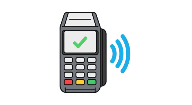 Contactless payment terminal with successful transaction confirmation