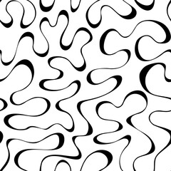 Obraz premium Seamless wavy lines, abstract curls, maze, isolated on white background, vector print