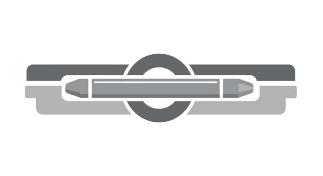 Flat vector pencil icon in circular emblem for education or design branding