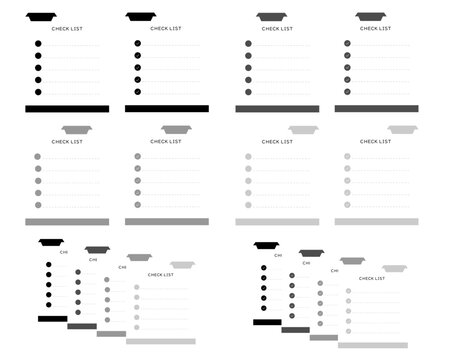 File index tab check list template vector set