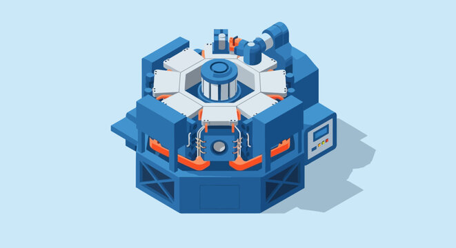 3D Isometric Vector Illustration of Modular Machine Device