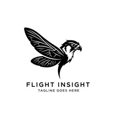 Fototapeta premium Fusion of a hawk silhouette and butterfly wing patterns symbolizing vision.