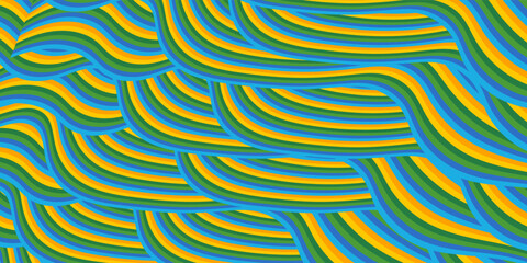 Fototapeta premium Colorful elegant wave doodle modern art design. Abstract trendy texture pattern. Vector
