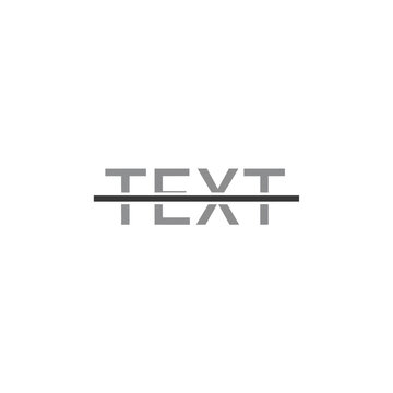 Modern graphic design element featuring the word TEXT split by a horizontal separator, ideal for digital content, editing, or typographic concepts