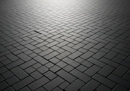 A detailed, high-angle view showcasing a uniform pattern of interlocking gray pavers creating a seamless, textured surface for pedestrian travel, continuous, architecture, construction