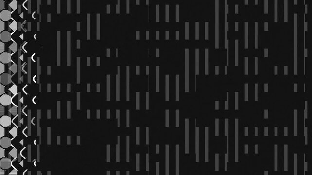 Abstract geometric pattern with vertical bars and hexagonal border