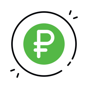 Editable design icon of ruble coin