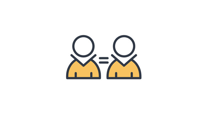 Simple icon of two equal people.