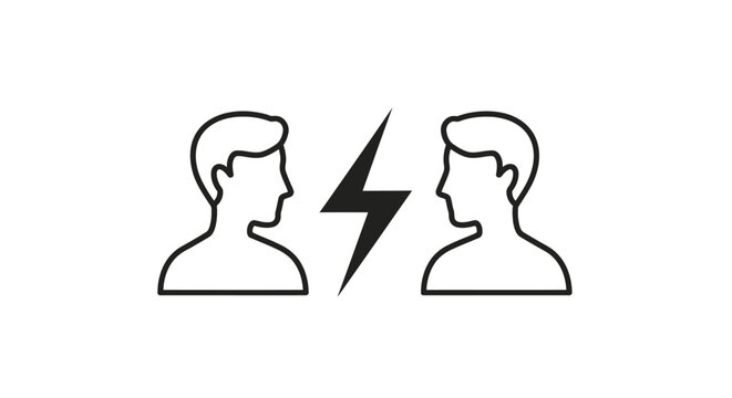 Two people in conflict or disagreement.